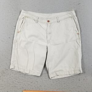 Tommy Bahama Shorts Mens 38 Khaki Relax Cotton Chino Flat Front Marlin Logo